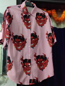 Pink Devil Print Shirt