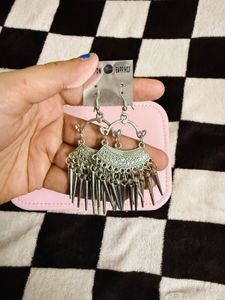 Ethnic Silver Jhumka Earrings set of three