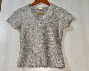 Shimmery Silver Top