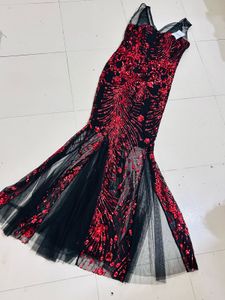 Savana red sequinned cocktail dress
