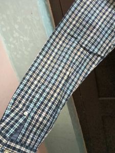 Classic men&#39;s long-sleeved Char.Black&amp;Grn&amp;Wht shir