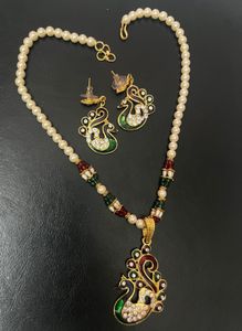 Pearl Necklace and Earring Set