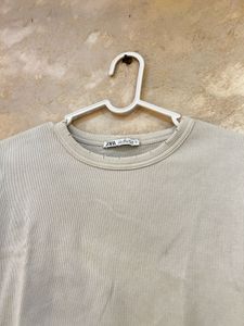 Greyish Casual Crop Top