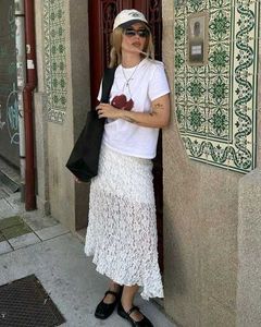 Flared Midi White skirt Korean/Vintage