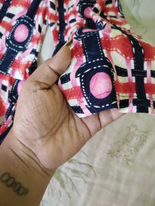 Patterned Midi Dress with Belt