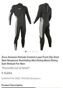 Men Neoprene Snorkeling Wet Suit