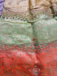Orange Embroidered Blousewith Lehanga