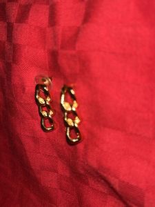 Gold Chain Link Drop Earrings