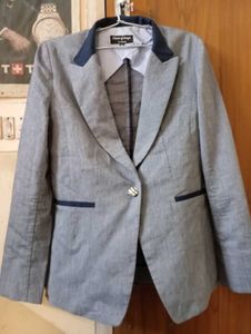 Grey Blazer with Navy Trim