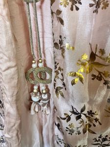 Elegant Floral Foil Print Gown