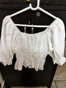 White Peplum Blouse