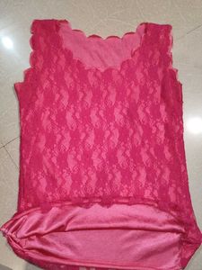 Pink Lace Tank Top