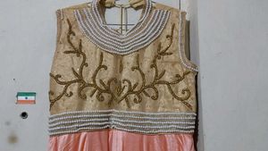 Peach &amp; Golden Function Wear Gown