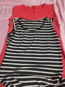 Pink Top With Black And White Inner