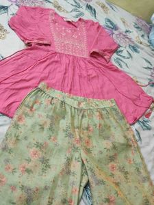 three fourth kurty  + plazo pant