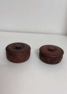 Two Wooden Round Box.