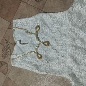 White Lace Sleeveless Dress