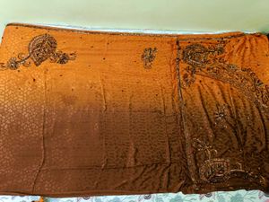 Embroidery Saree With Free Size Blouse 🥀