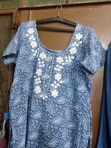 Blue Printed Kurta Set