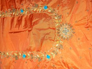 Pattu Contrast Silver printed Blue Saree