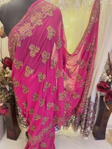 Elegant Pink Floral Saree