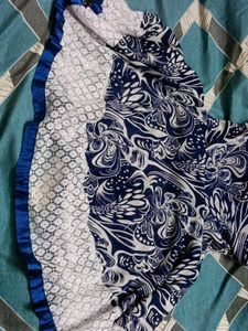 White And Navy Blue Top