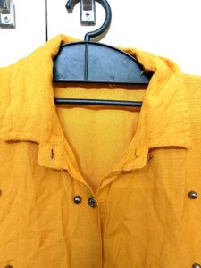Mustard cold shoulder tunic short kurti