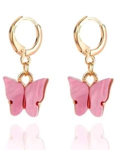 Trendy Pink  Butterfly Necklace With Earrings