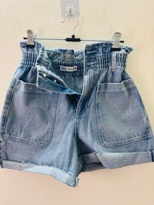 Zara Blue Denim Shorts