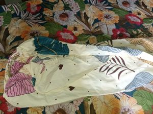 Leaf Print Fitting Glace Cotton Bed Sheet Set