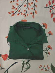Green Satin Blouse
