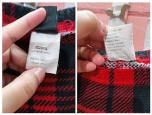 Shein Red And Black Checks Leggings