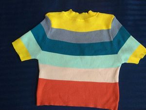 Striped Ribbed Knit Top