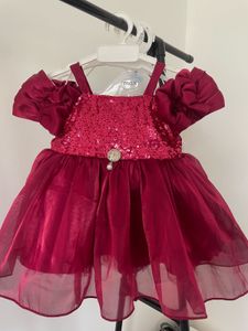 Burgundy / Wine red/ Maroon Sparkly Party Dress