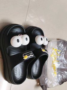 Women Cartoon Eye Black Slides – “Fruit Summer”