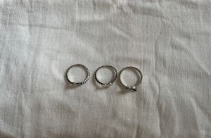 Urbanic Oxidised Silver Rings Combo Of 3