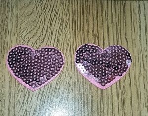 Applique/Patch Of A Sequin Heart Pair
