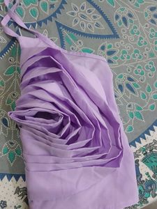 A Cute Cozy Flower Viral Top In Lavender Color