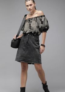 Stylish Off-Shoulder Print Top