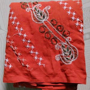 Orange Embroidery Kurta