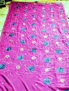 Pink Floral Saree