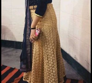 Gold Embellished Ethnic Skirt