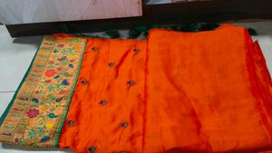 Peshwai Paithani With Green Kath