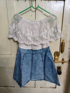 Beautiful White Blue Short 👗 Dress