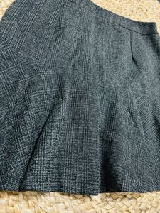 Charcoal Check Mini Flared Skirt