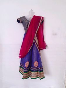 Elegant Blue & Pink Lehenga Choli Set