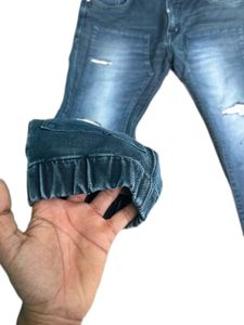 Ripped Denim Joggers