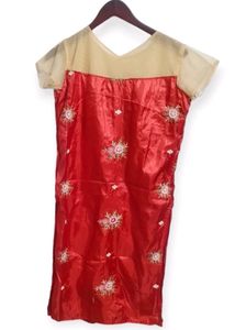 Red and Gold Traditional Embroidered Dress (Woman)