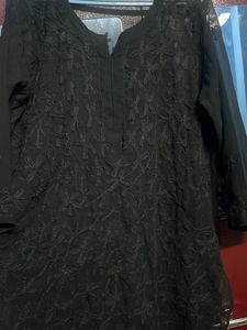 Black Embroidered Kurta