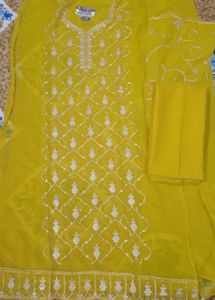 Yellow Embroidered Kurta Set